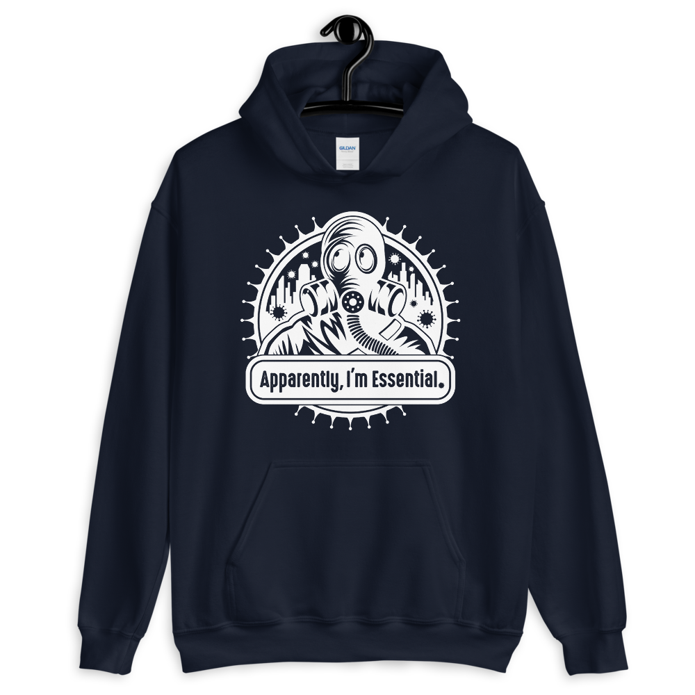 Apparently I'm Essential - White Logo - Unisex Hoodie - DoomsDayLTD